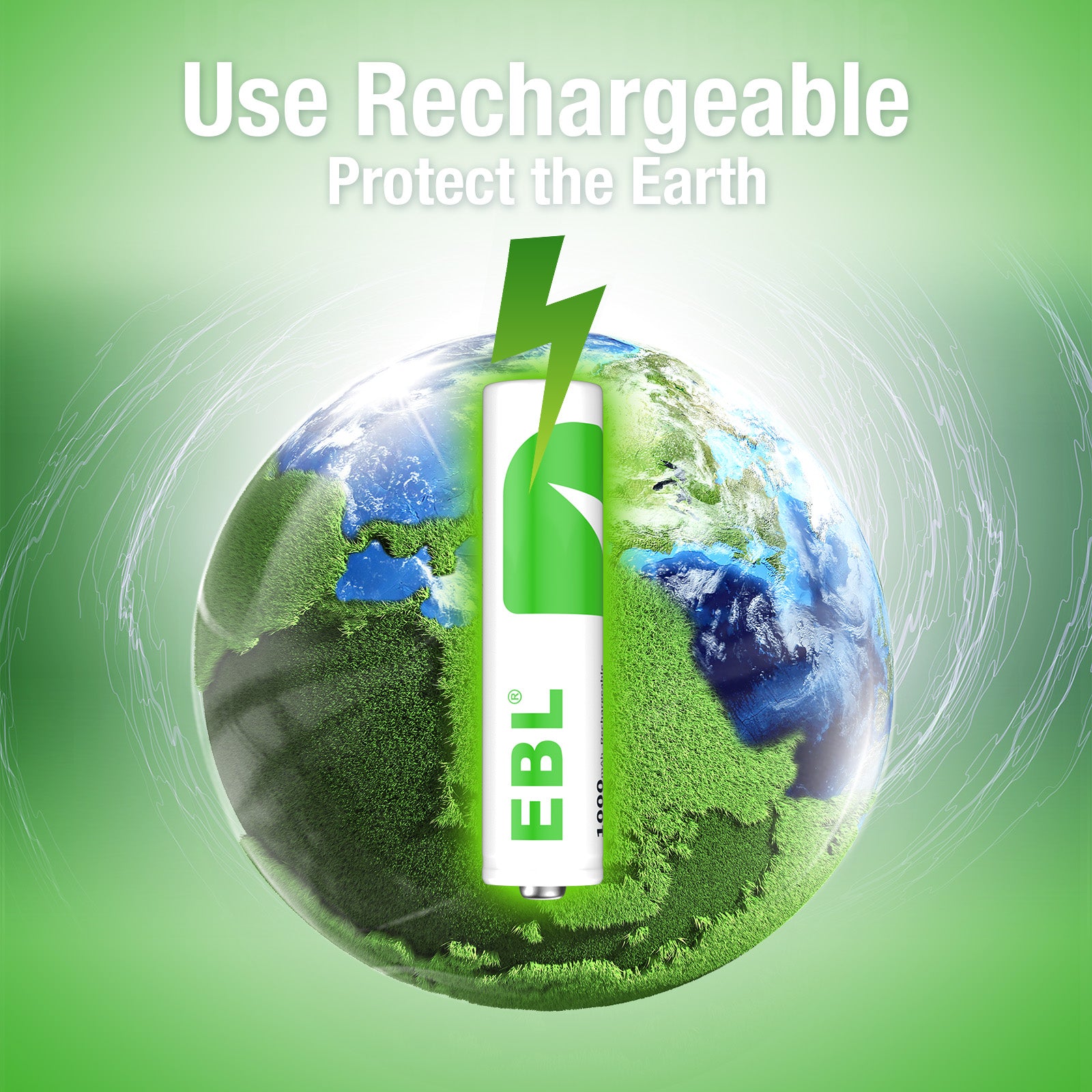 EBL AAA Rechargeable Batteries (4 Counts) 1000mAh