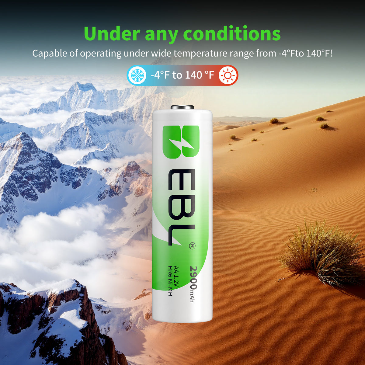 EBL AA Rechargeable Batteries 2100mAh 1.2V Ni-MH for Game Controllers, Toys & Remote Controls