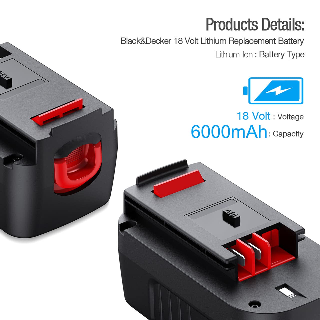 Replacement Battery for Black & Decker HPB18 A1718