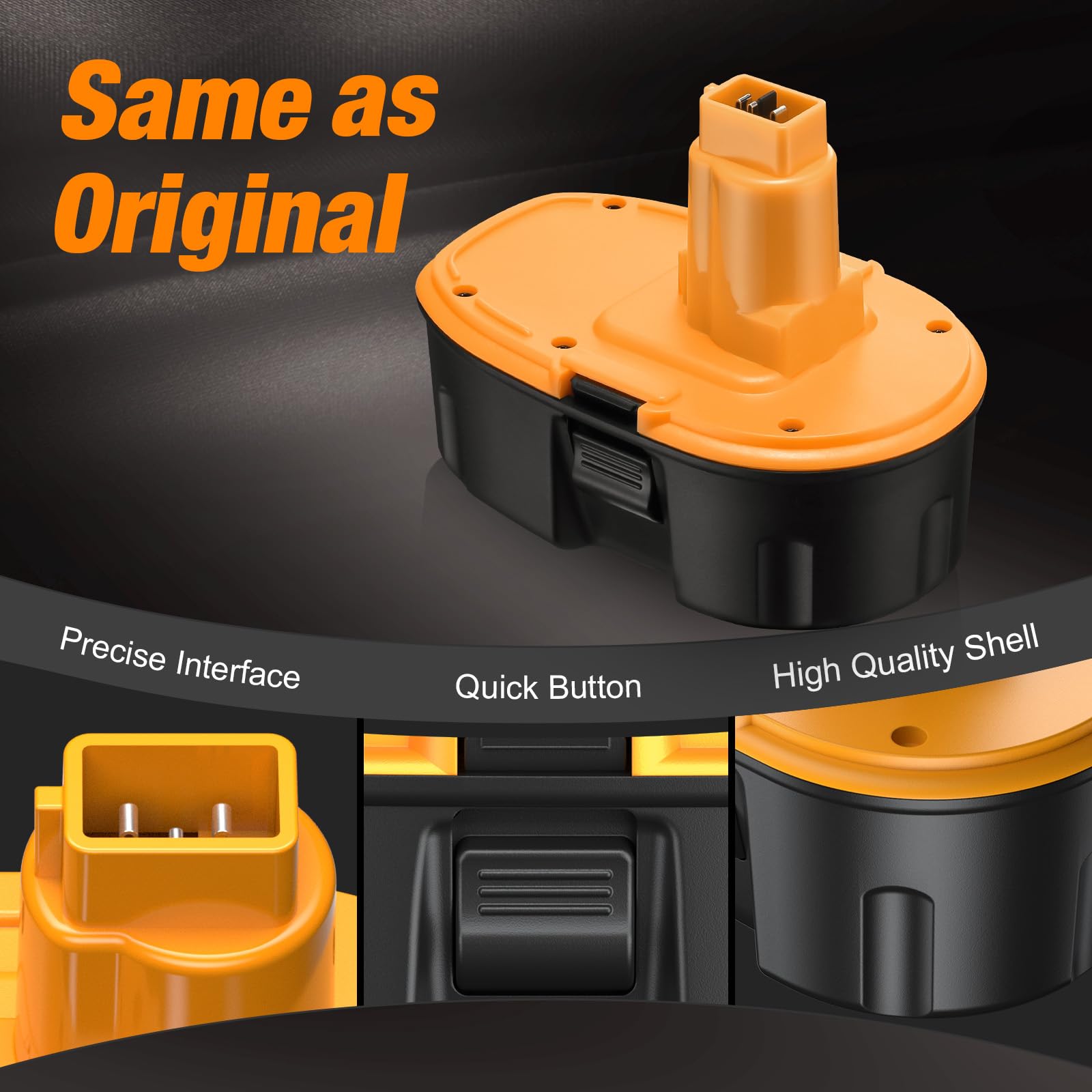 2 Pack 18V Battery Replacement for Dewalt DC9096