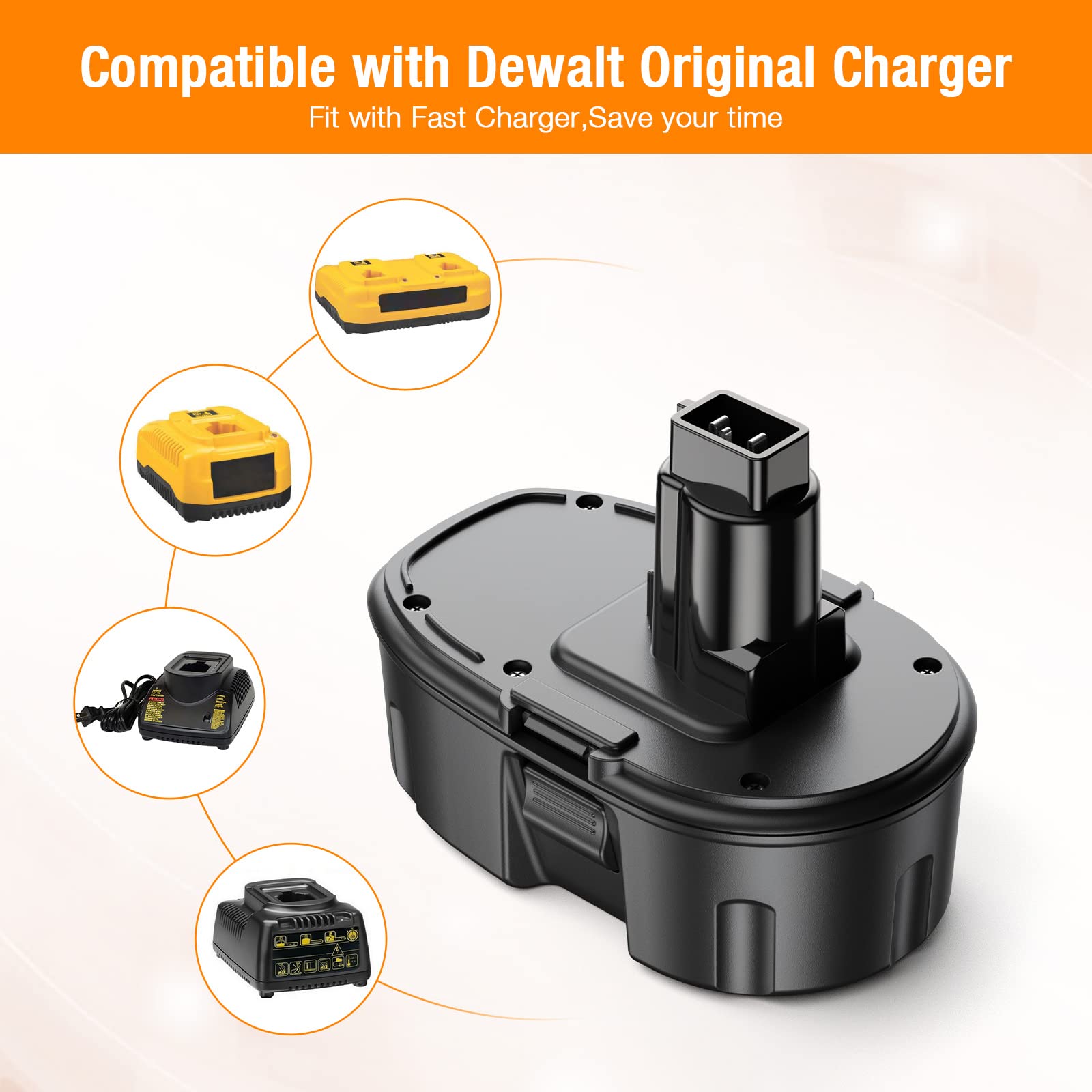 4500mAh 18V Replacement Battery for Dewalt