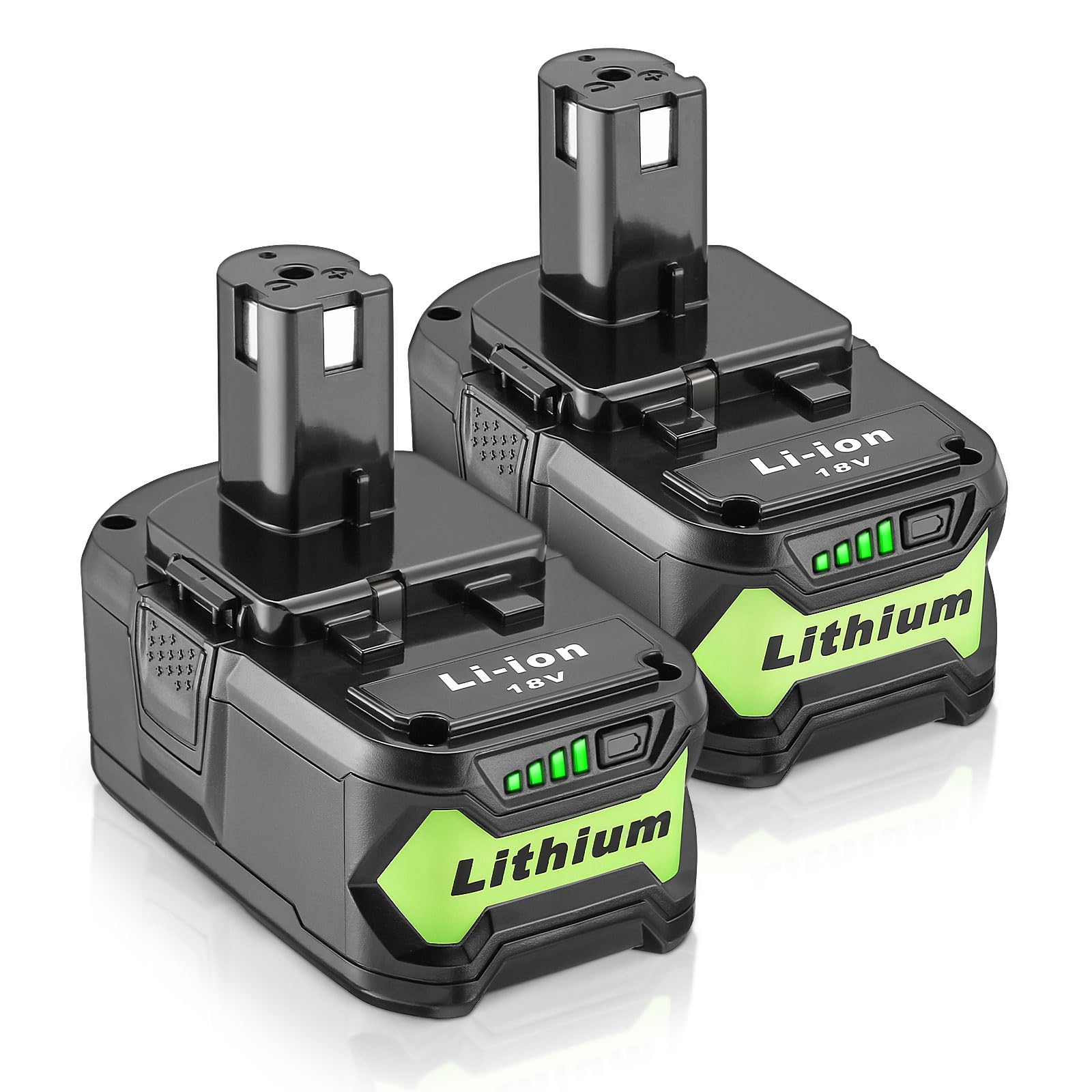 2 Pack 6500mAh Replacement for Ryobi 18V Battery