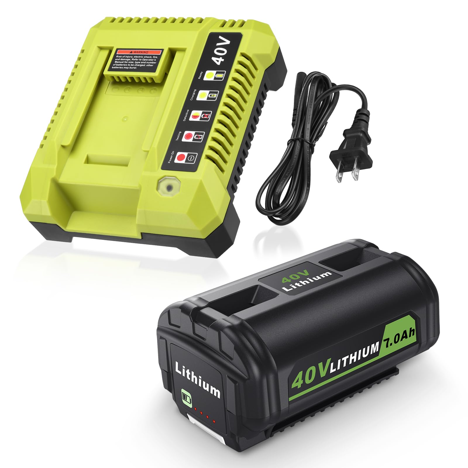 Replacement Battery 40V 7.0Ah for Ryobi with OP401 Charger