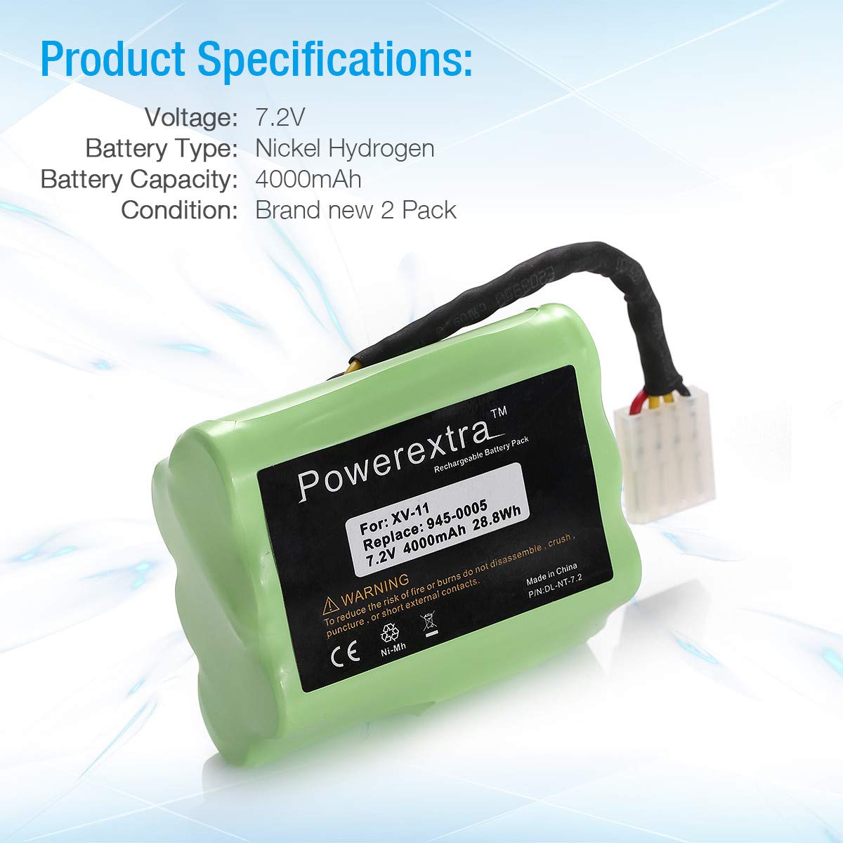 2-Pack 4000mAh Battery for Neato XV Series Robotic Vacuum