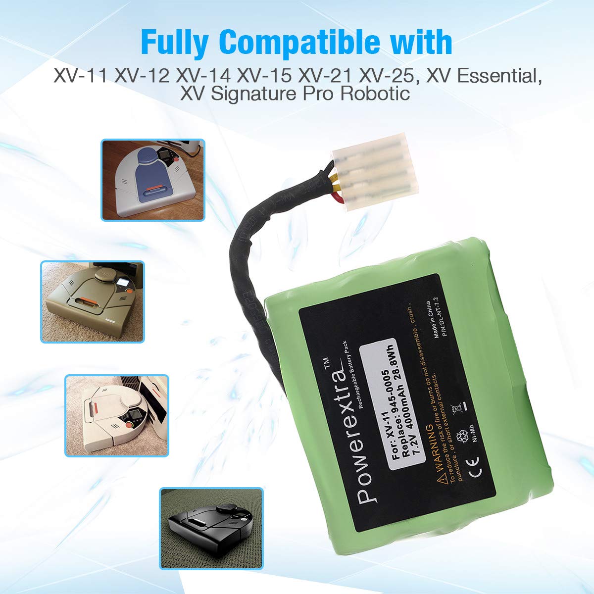 2-Pack 4000mAh Battery for Neato XV Series Robotic Vacuum