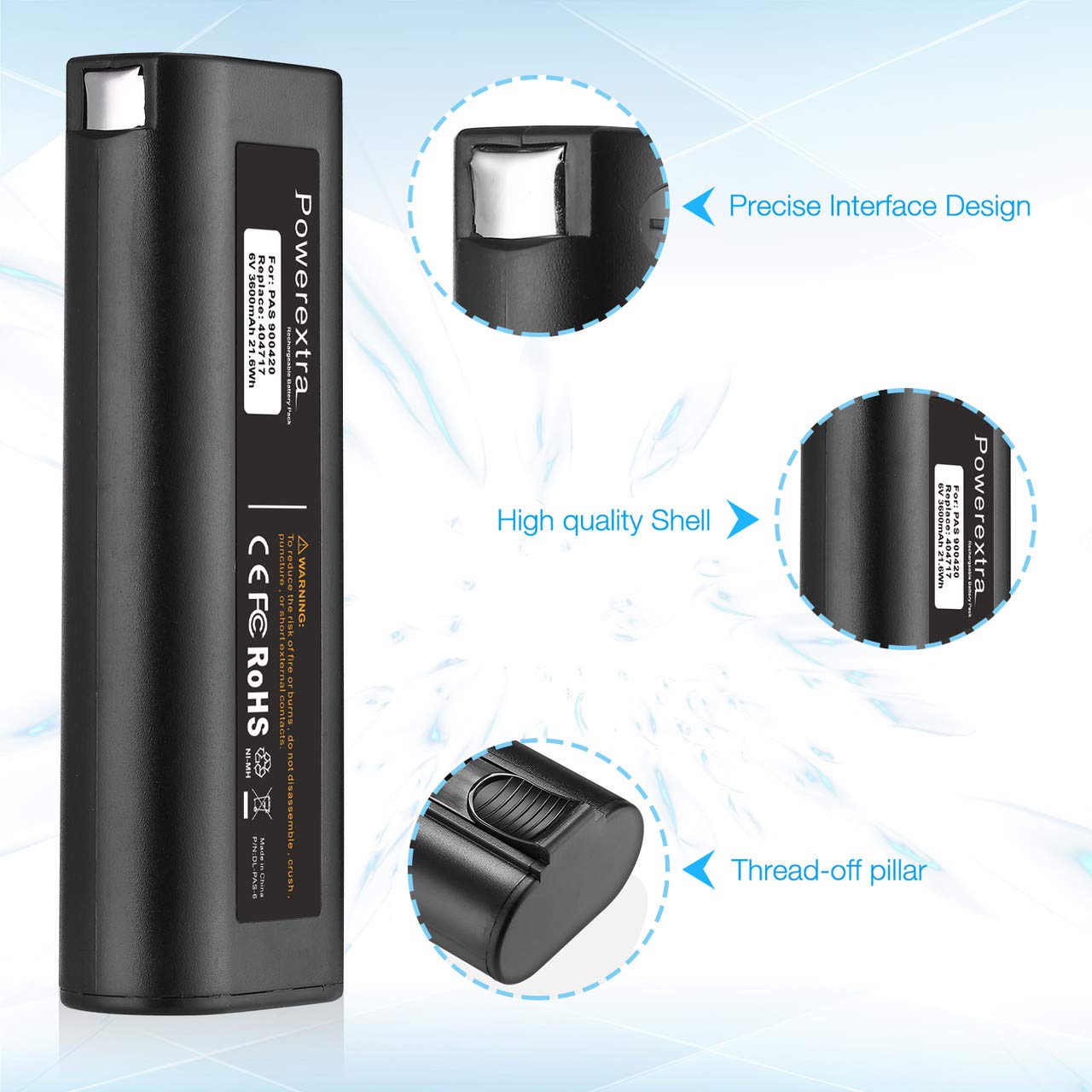2 Pack 6V 3600mAh NI-MH Battery Compatible with Paslode