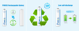 POWXS AAA Ni-MH Rechargeable Batteries 800mAh