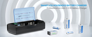 Smart LCD Universal Battery Charger for C D AA AAA 9V Batteries