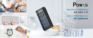 Smart LCD Universal Battery Charger for C D AA AAA 9V Batteries