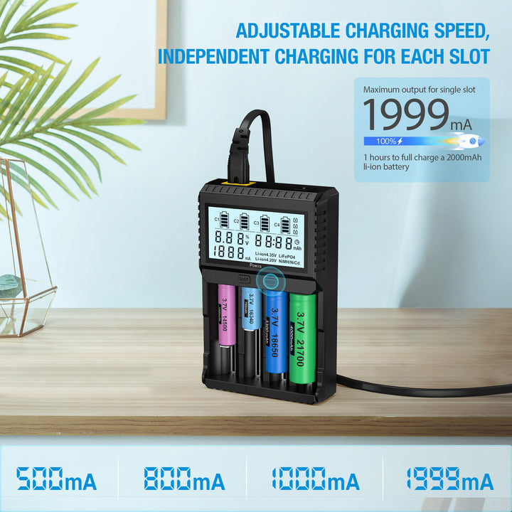 POWXS 18650 Universal 3.7V Battery Charger