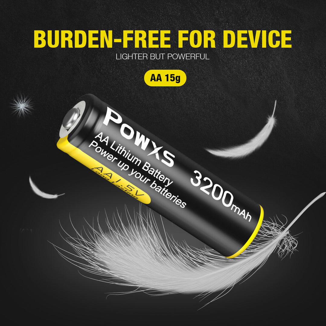 POWXS AA Lithium Batteries 16 Pack