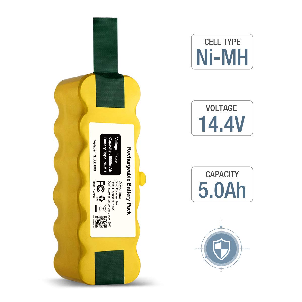 Replacement Battery 5.0Ah 14.4V for Roomba Vacuum Cleaner