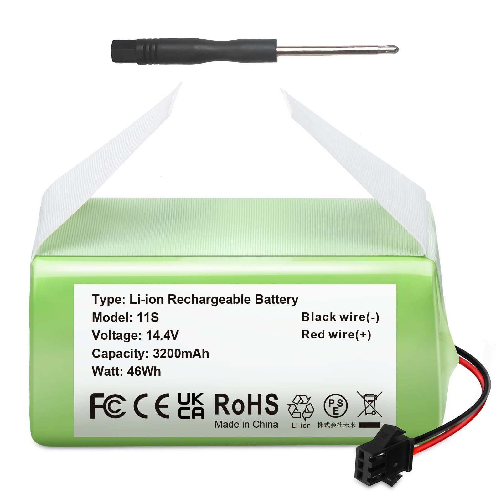 14.4V 3200mAh Replacement Battery for Eufy RoboVac