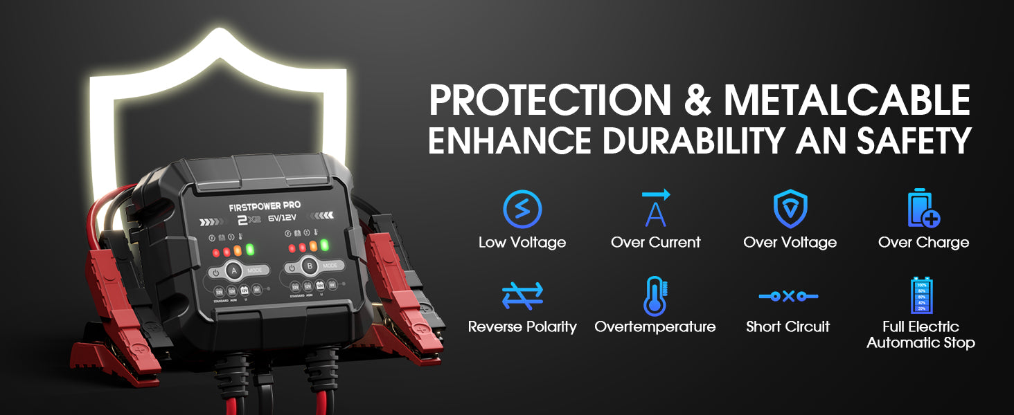 2-Bank 4A Trickle Charger for Car Motorcycle Battery