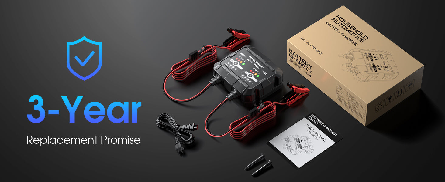 2-Bank 4A Trickle Charger for Car Motorcycle Battery