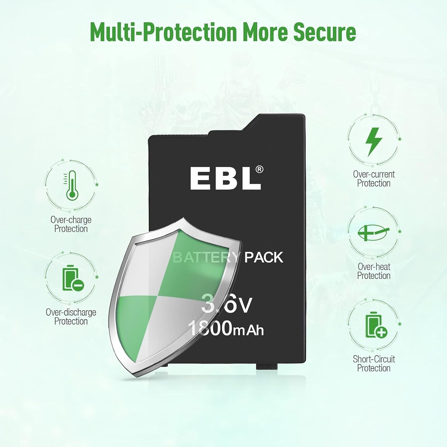 EBL Rechargeable Battery 1800mAh for PSP 1000 1001