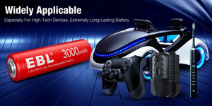 Widely Applicable -EBL AA Rechargeable Li-ion Battery 1.5V 3000mWh