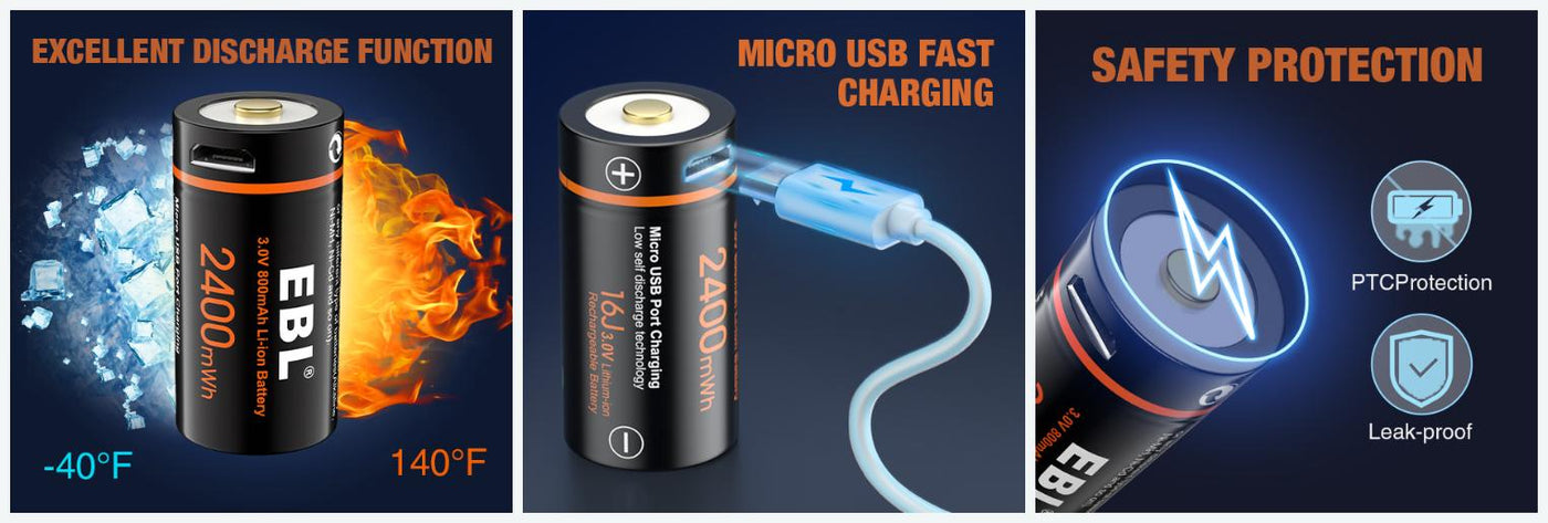 EBL CR123A Lithium Battery