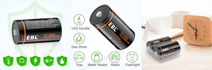 EBL USB Rechargeable D Batteries