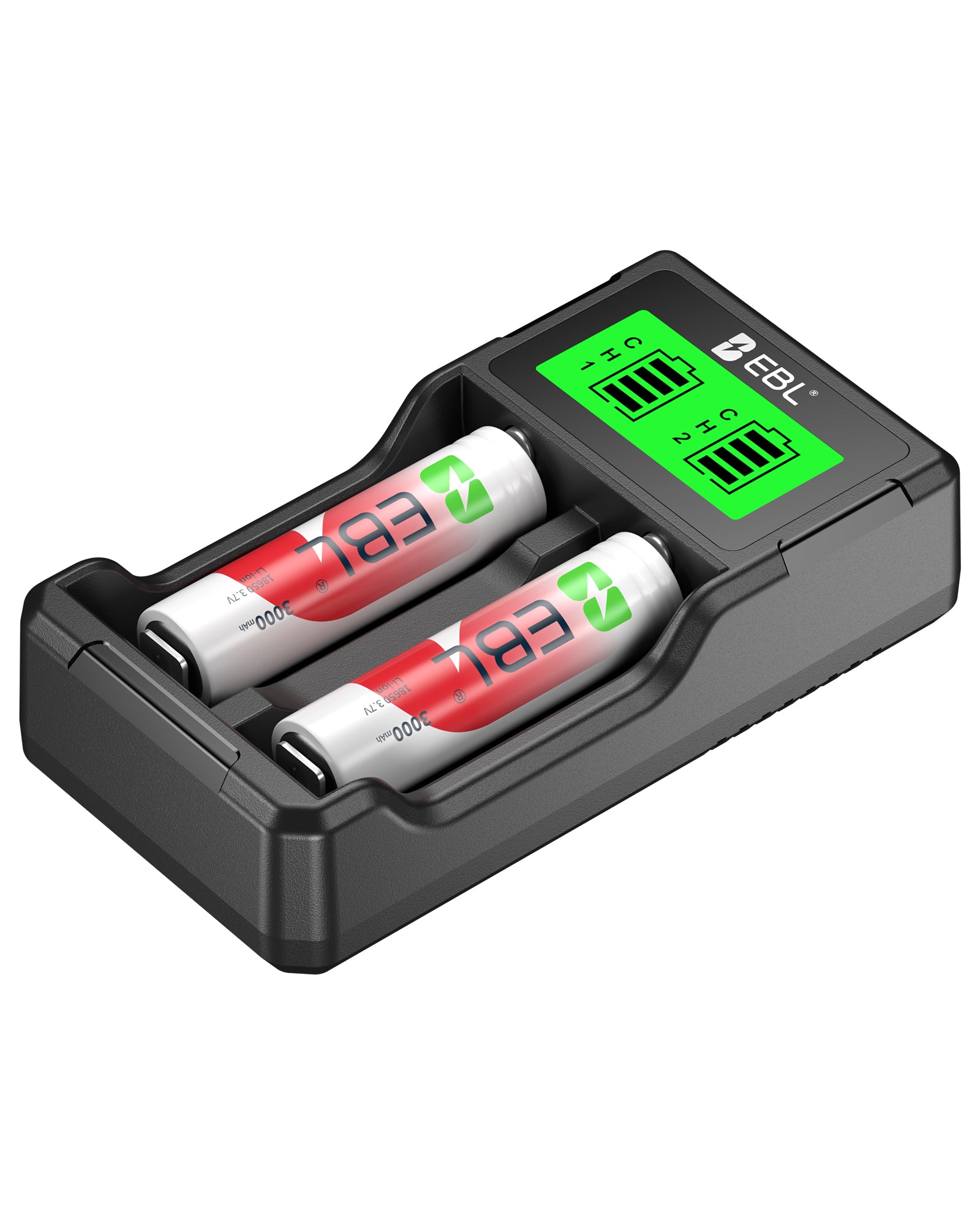 EBL Universal Battery Charger and 18650 Rechargeable Batteries Combo for Flashlight Headlamp Camera RC Toys and Other Devices