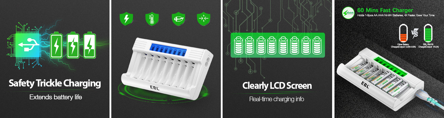 EBL RM-76 8-Bay AA AAA NIMH Battery Charger