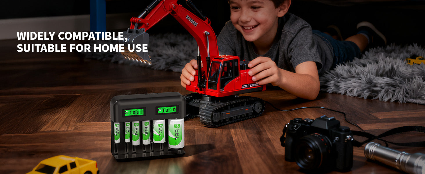 EBL C9008 8 Bay LCD Universal Battery Charger for AA AAA C D Ni-MH Batteries