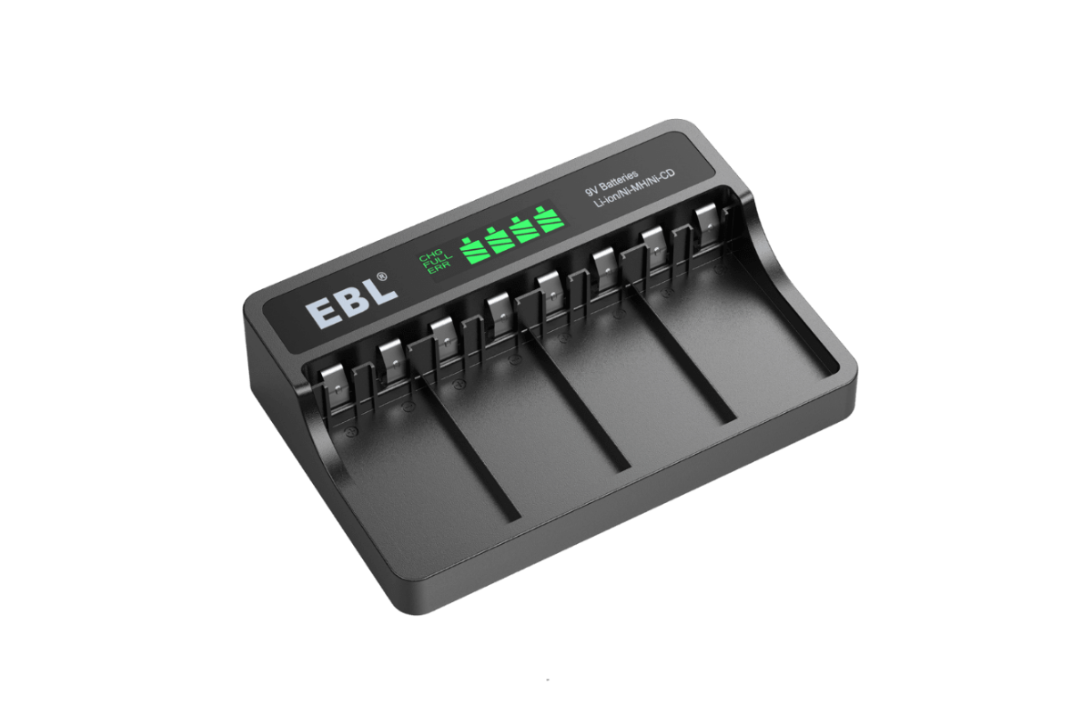EBL 4-Bay LCD Smart 9V Rechargeable Battery Charger