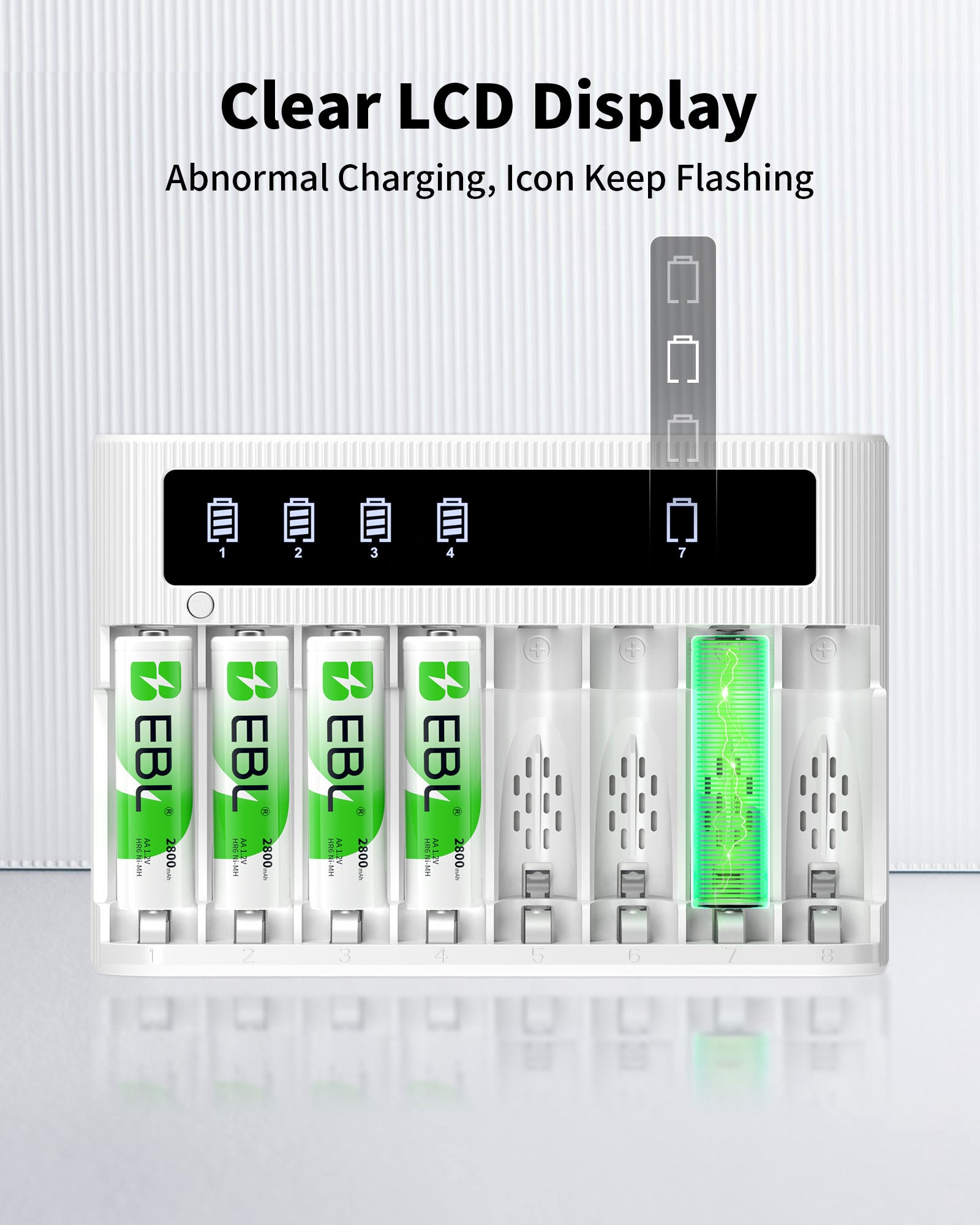 EBL FY-809 LCD Battery Charger for AA AAA Ni-MH Ni-CD Rechargeable Batteries