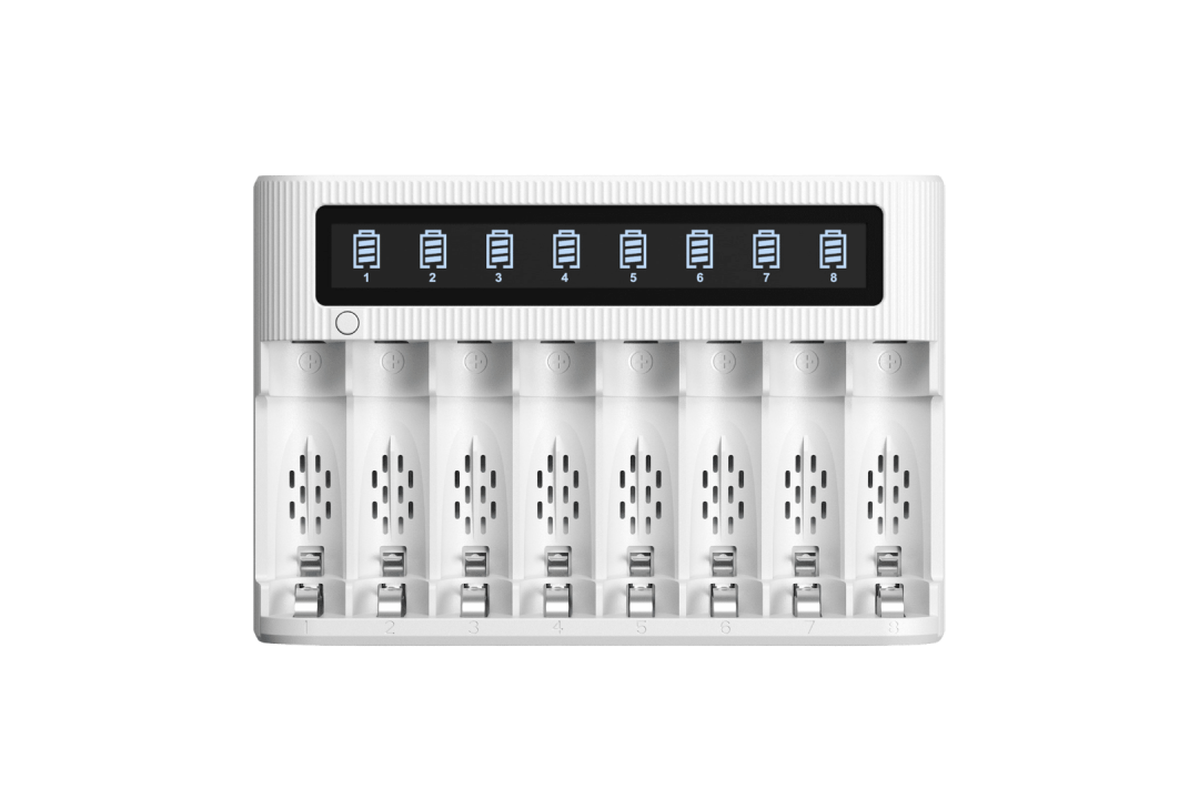 EBL FY-809 8-Bay LCD AA AAA Ni-MH Ni-CD Smart Battery Charger