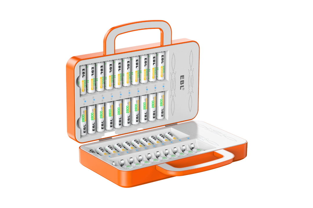 EBL 40 Slot Battery Charger Box For AA AAA Ni-MH Ni-CD Batteries