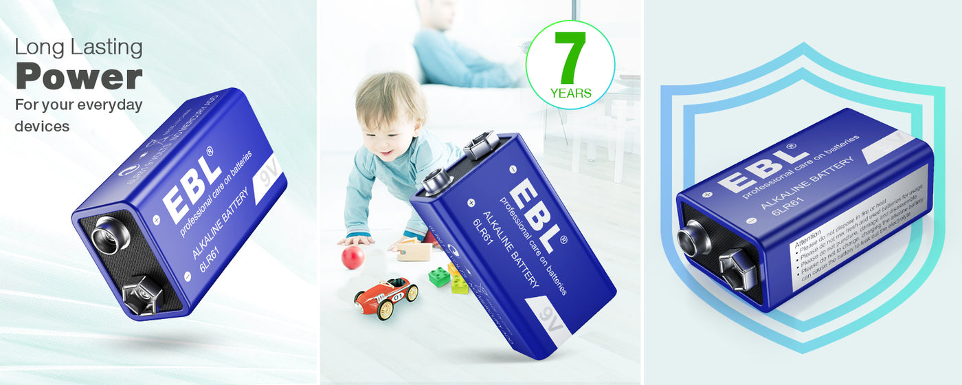 EBL 9V Alkaline Battery 600mAh