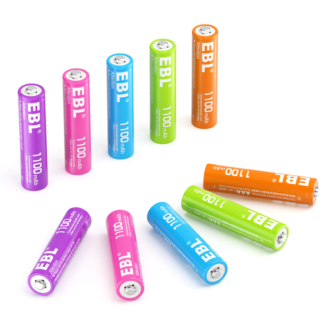 EBL Rechargeable AAA NiMH Batteries 1100mAh New Package