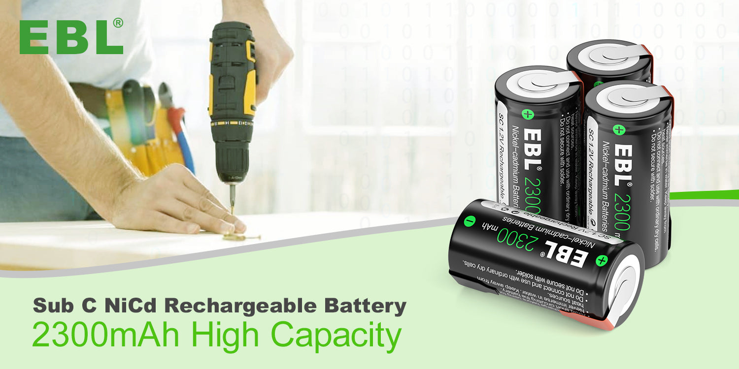 EBL Sub C NiCd Rechargeable Batteries 2300mAh