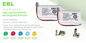 EBL BBTY0651101 BT-1007 2.4V 600mAh Cordless Phone Battery