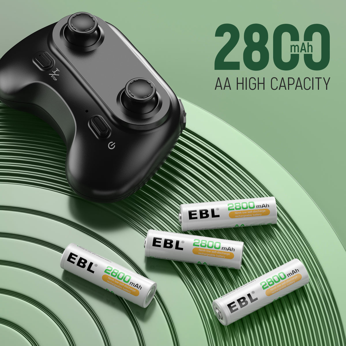 EBL Rechargeable AA Batteries with Charger, 8 Pack Pre-Charged Double A Battery 2800mAh and Battery Charger for AA AAA 9V Batteries