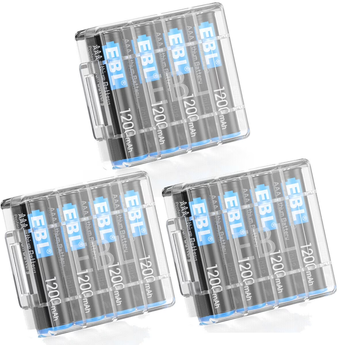 EBL 12 Pack 1200mAh 1.5V AAA Lithium Batteries