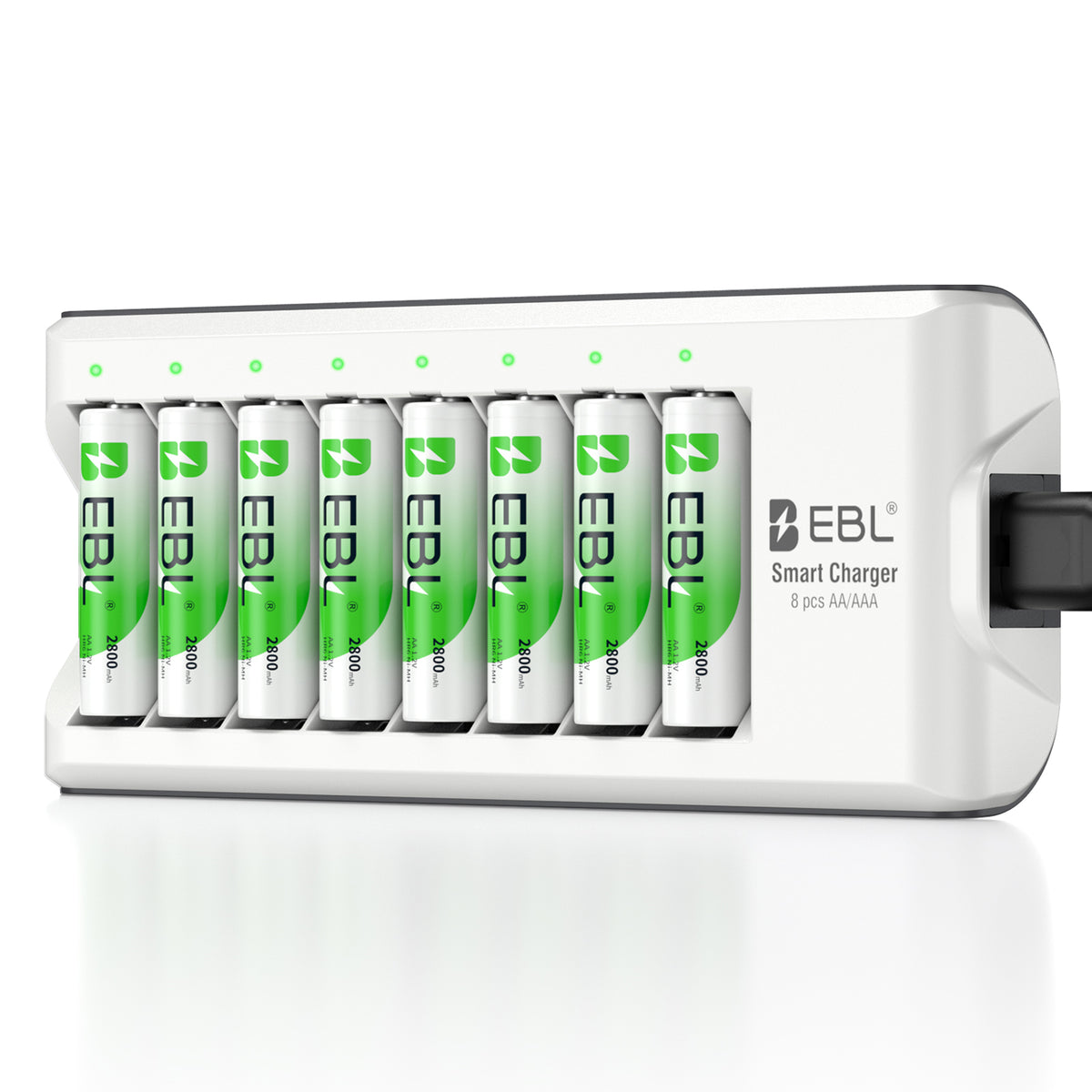 👻 Boo! EBL AA & AAA Rechargeable Batteries with 8-Slot Charger for Game Controllers, Toys & Remote Controls