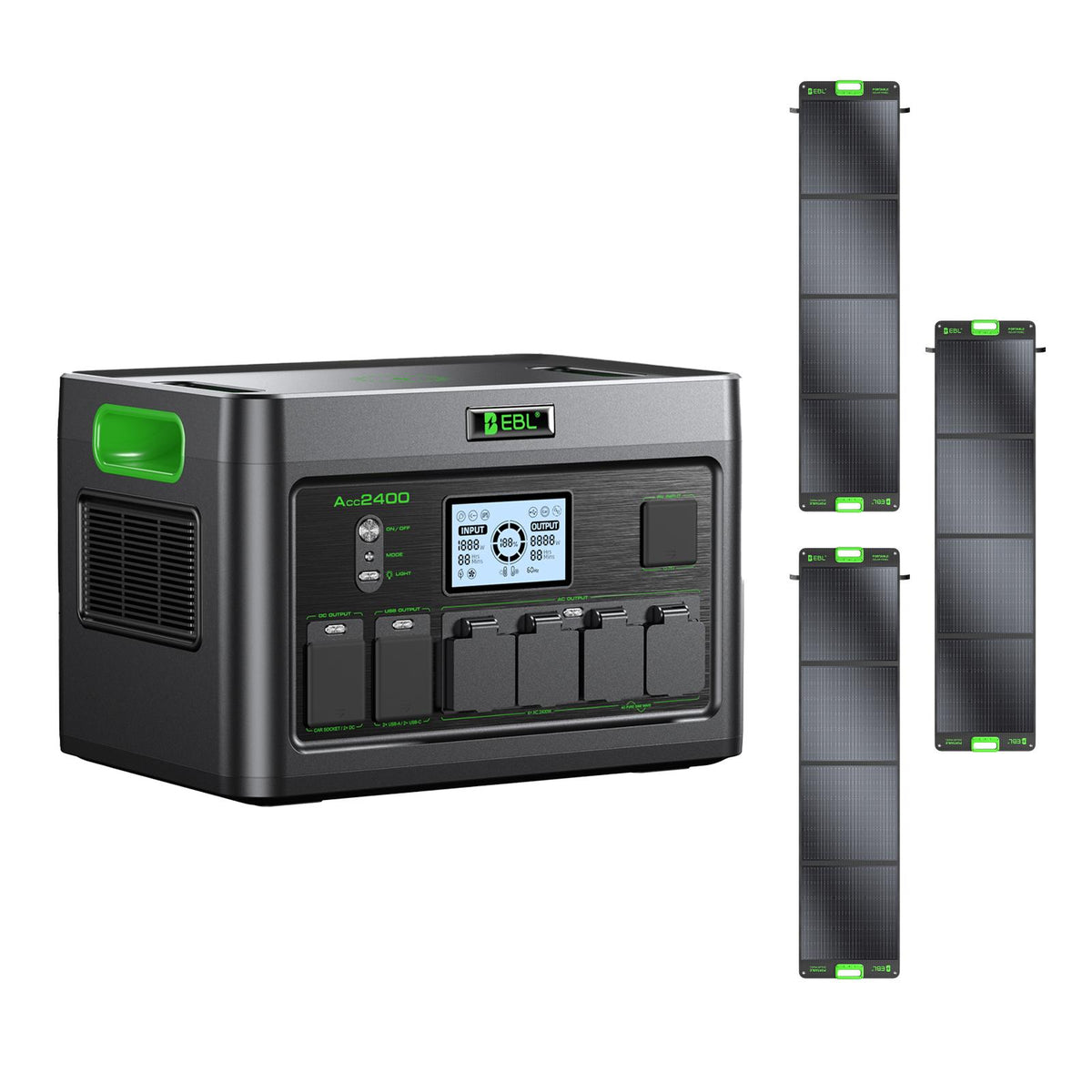 EBL 2400W Portable Power Station, High-Capacity Solar Generator & Battery Backup for Home Emergency, Camping, RV, Off-Grid Living and Outdoor Adventures