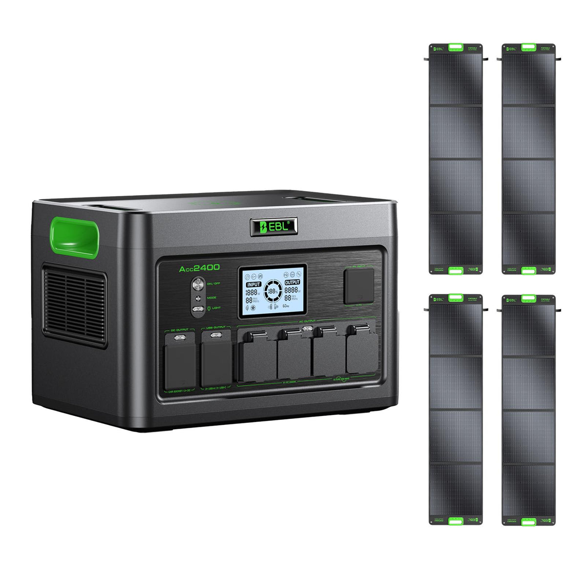 EBL 2400W Portable Power Station, High-Capacity Solar Generator & Battery Backup for Home Emergency, Camping, RV, Off-Grid Living and Outdoor Adventures