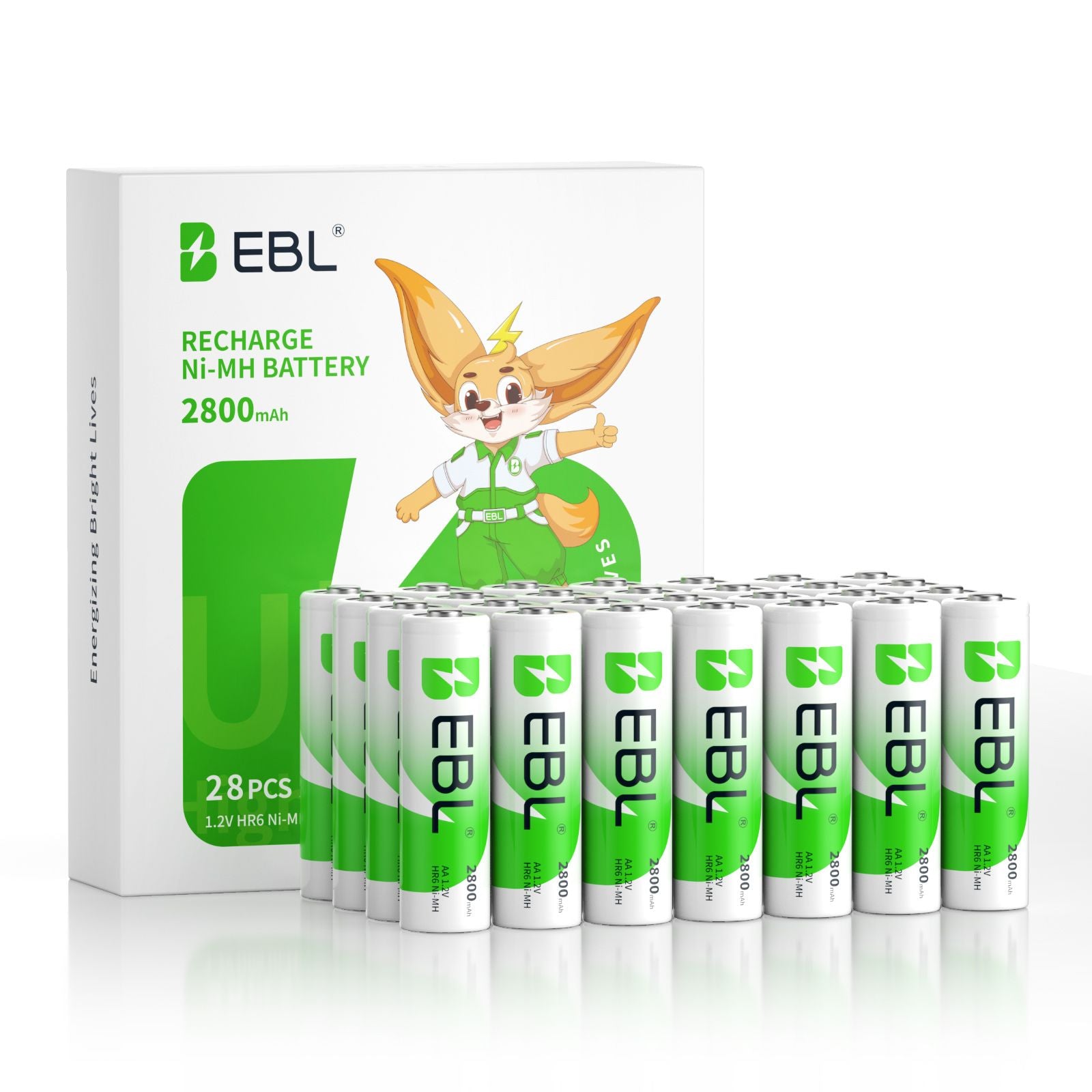 EBL AA Ni-MH Rechargeable Batteries 2800mAh