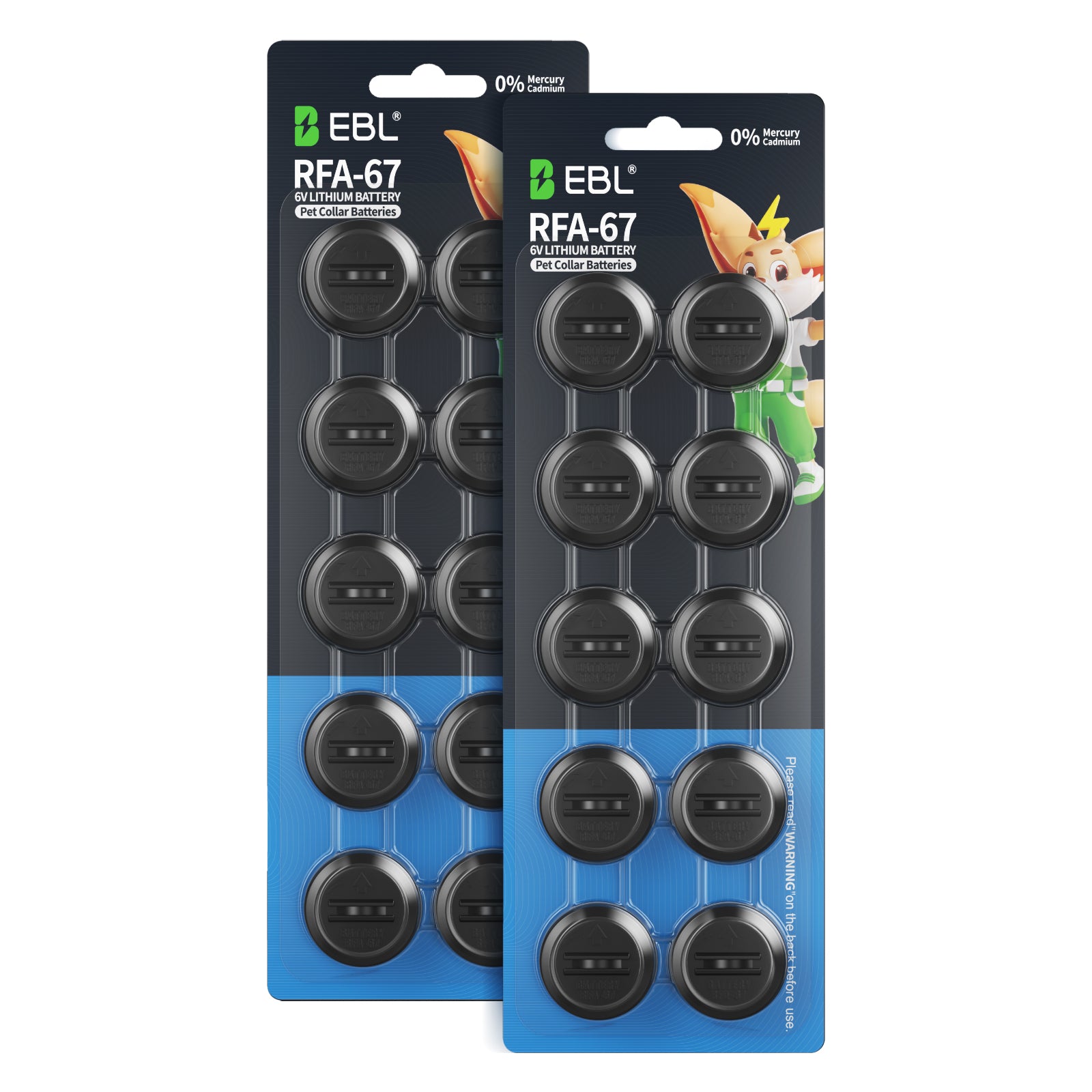 EBL RFA-67 6 Volt Pet Collar Replacement Batteries