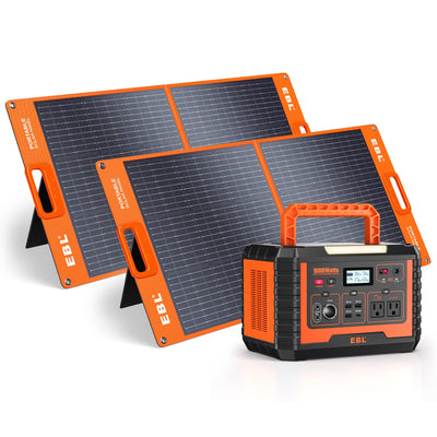 EBL Portable Power Station Voyager 1000 with 2 Solar Panels