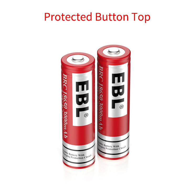 EBL BRC 18650 battery protected 3.7V 3000mAh - Protected Button Top