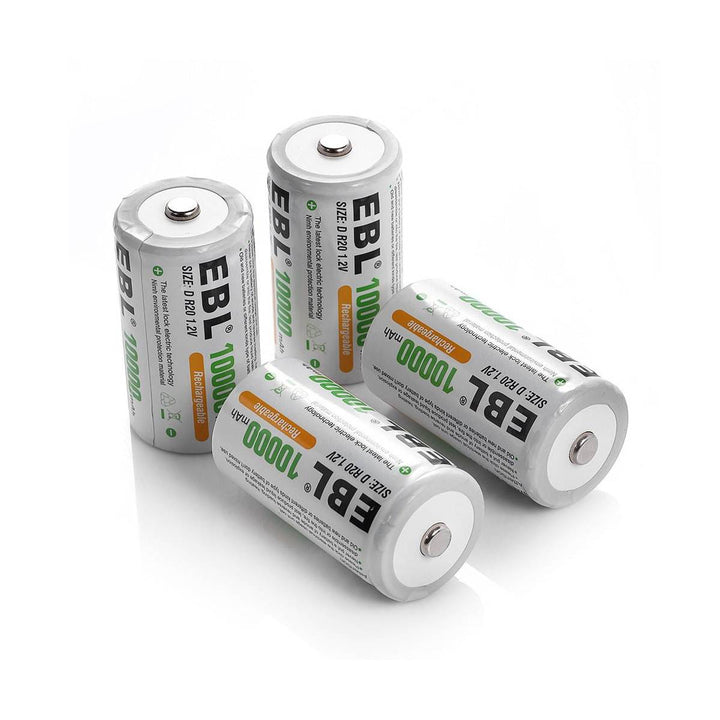 EBL 2/4/6/8Pcs D Size Rechargeable Batteries 1.2V 10,000mAh