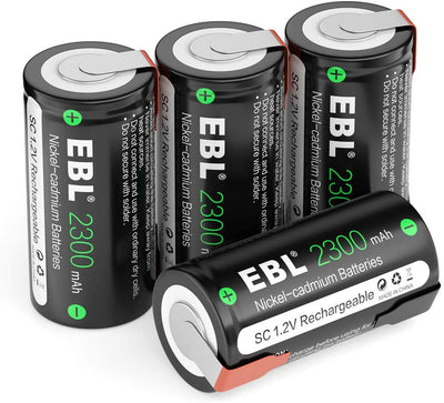 EBL 2300mAh Sub C NiCd Rechargeable Batteries - EBLOfficial