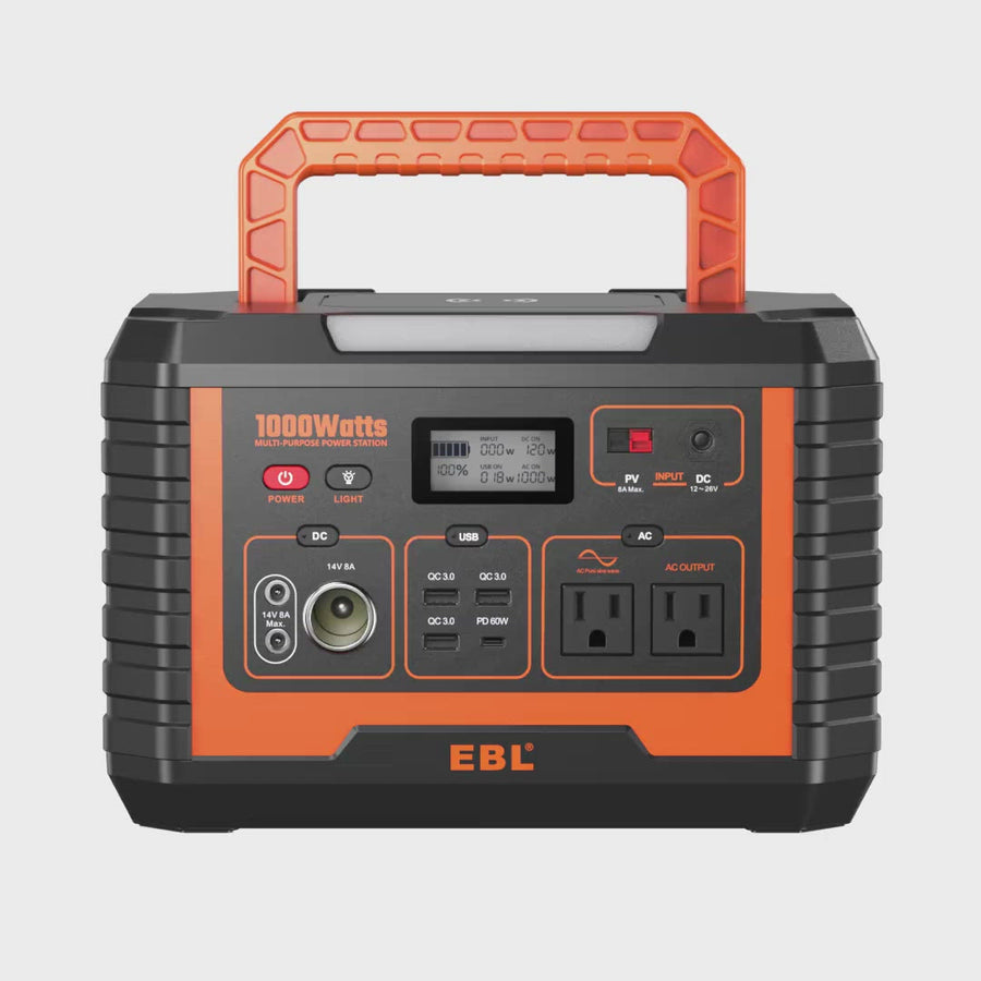 EBL Portable Power Station 300, 110V/330W Pure Sine Wave Solar Generator  (Solar Panel Not Included) - Peak 600W Backup Lithium Batteries AC Outlet  for