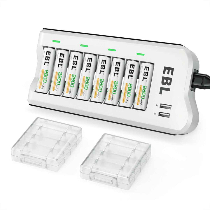 EBL AA AAA Batteries with 808U AA AAA Battery Charger