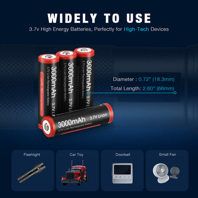 TESSGO Tactical Flashlight Torch with 4 Pack Rechargeable Batteries 3.7V