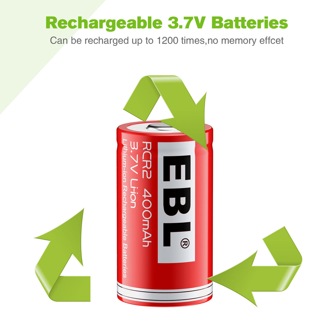 EBL CR2/15270/RCR2 Rechargeable batteries 4/8 pack - EBLOfficial