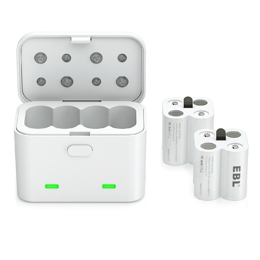 CR123A Camera Batteries 2 Packs and Battery Charger Compatible with Arlo Wireless Security Cameras